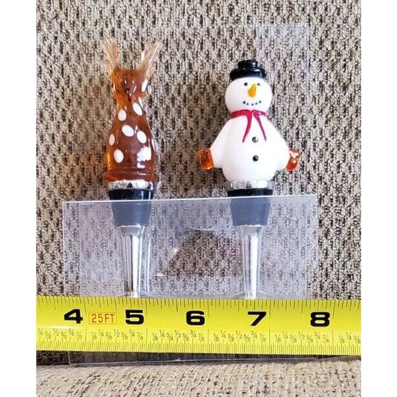 Art-glass Reindeer and Snowman Wine Bottle Stoppers LS Arts House Warming Gift - Picture 5 of 8